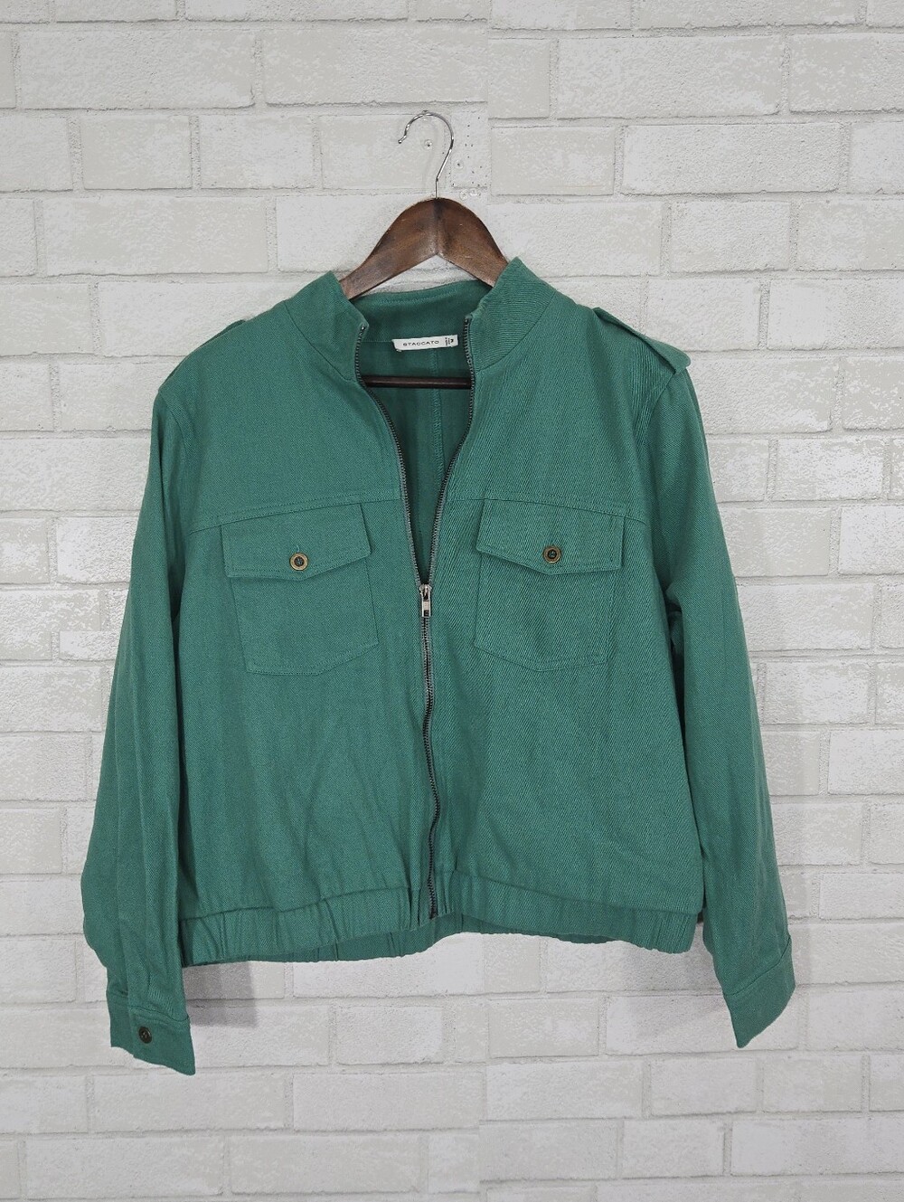 Staccato green full‎ zip jean jacket